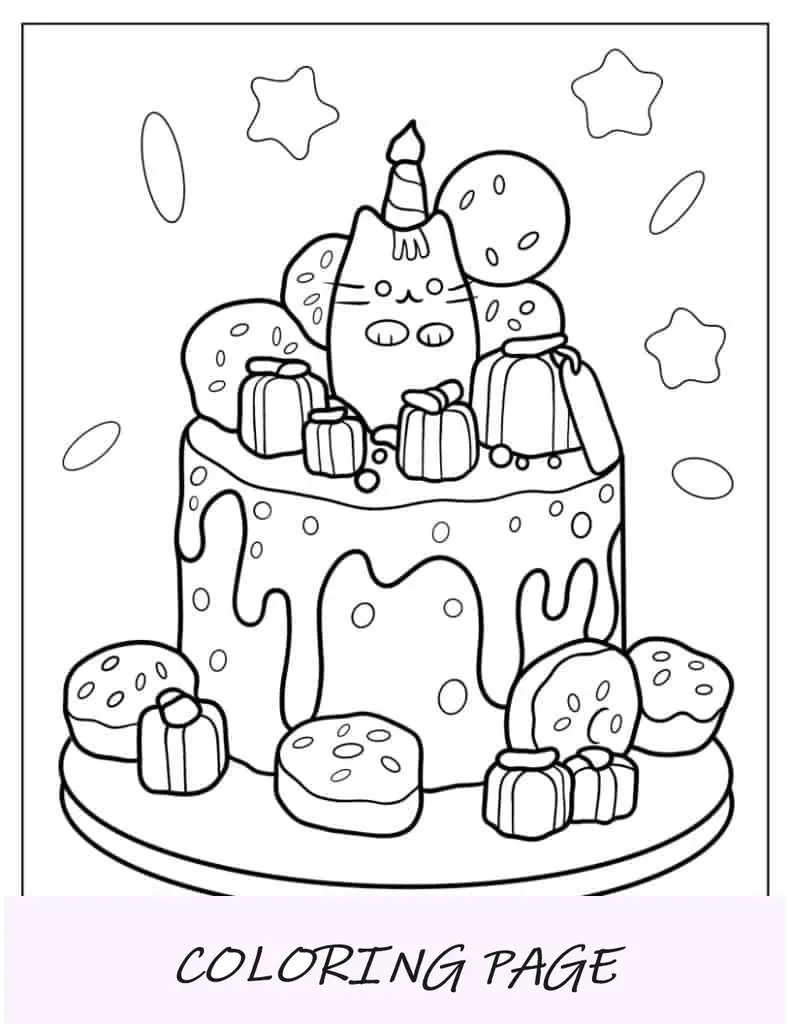 Bolo de donut fofo de duas camadas com coloração de cobertura de gato