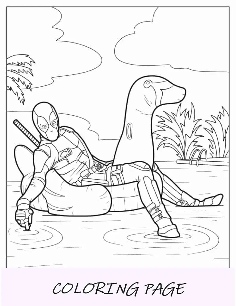 Deadpool Haciendo El Amor En Forma De Corazón Para Colorear