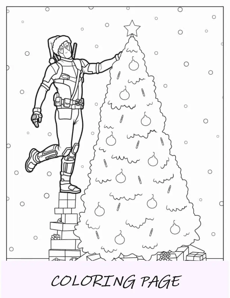 Dibujo para colorear de Spider Man y Deadpool