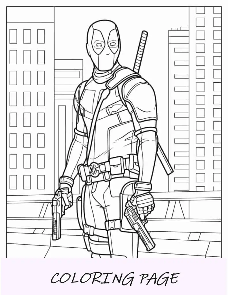 Deadpool y coloso para colorear