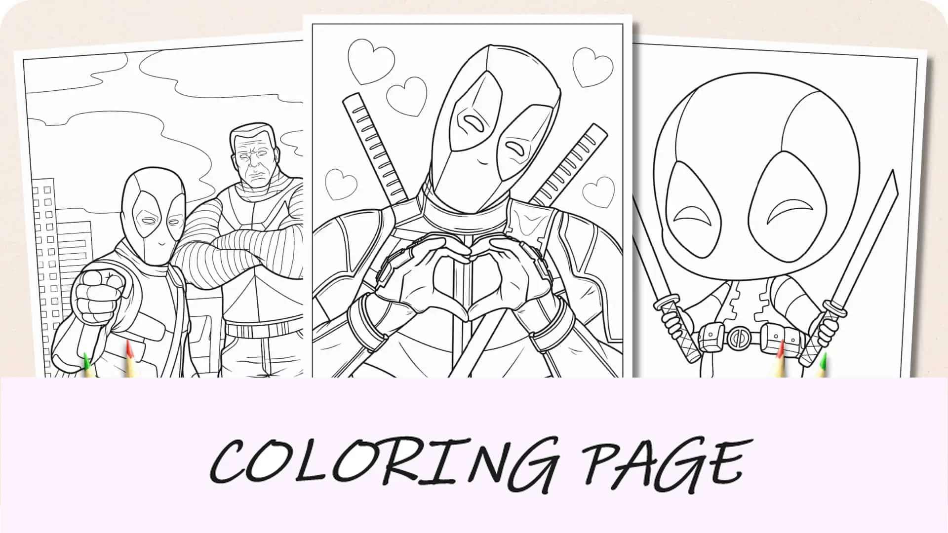 Dibujos para colorear de Deadpool Imagen destacada
