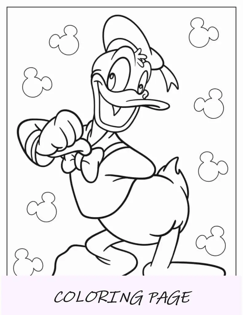 Pagina da colorare di Paperino carino