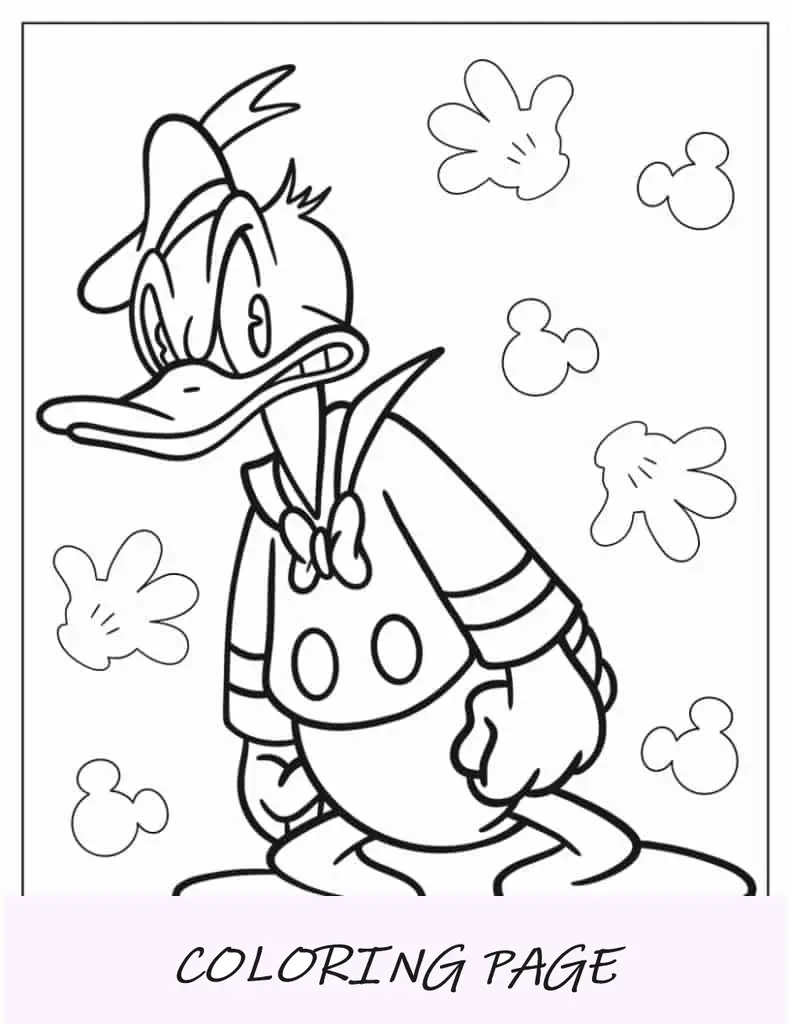 Foglio Da Colorare Di Paperino Arrabbiato
