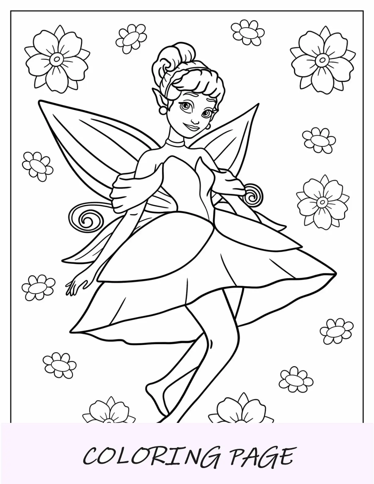 Página para colorear de Hada Cenicienta