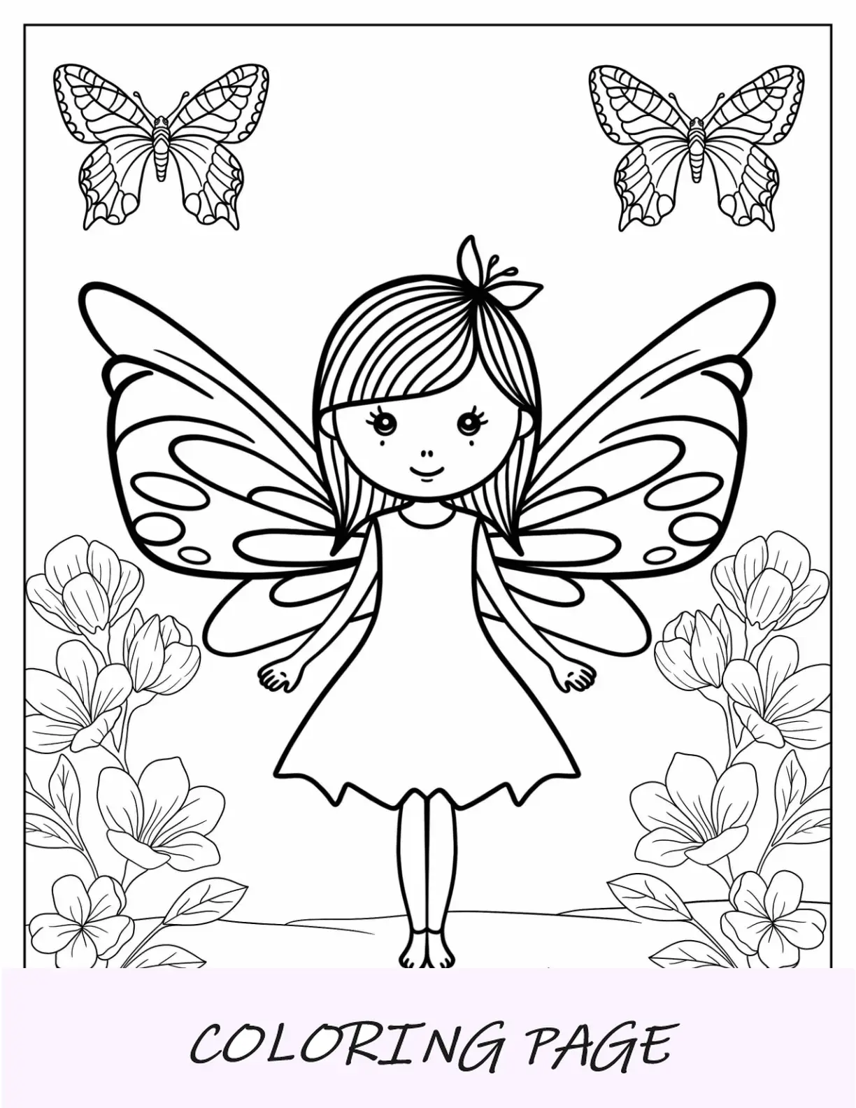 Página para colorear de hadas fácil para niños