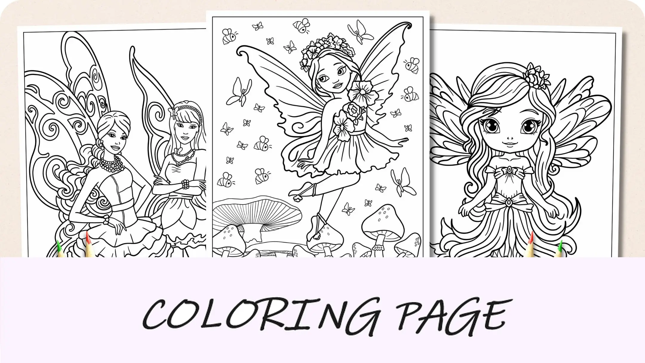 Dibujos para colorear de hadas Imagen destacada