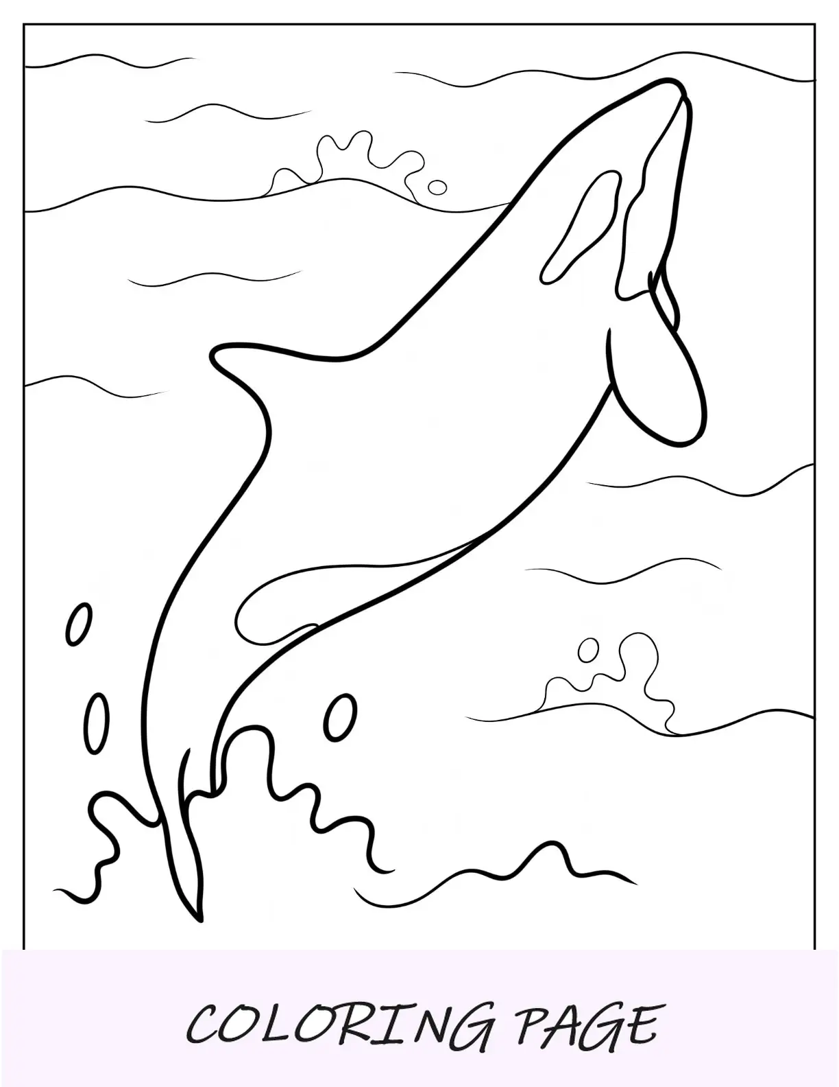 Página para colorir de baleia assassina saltando da água
