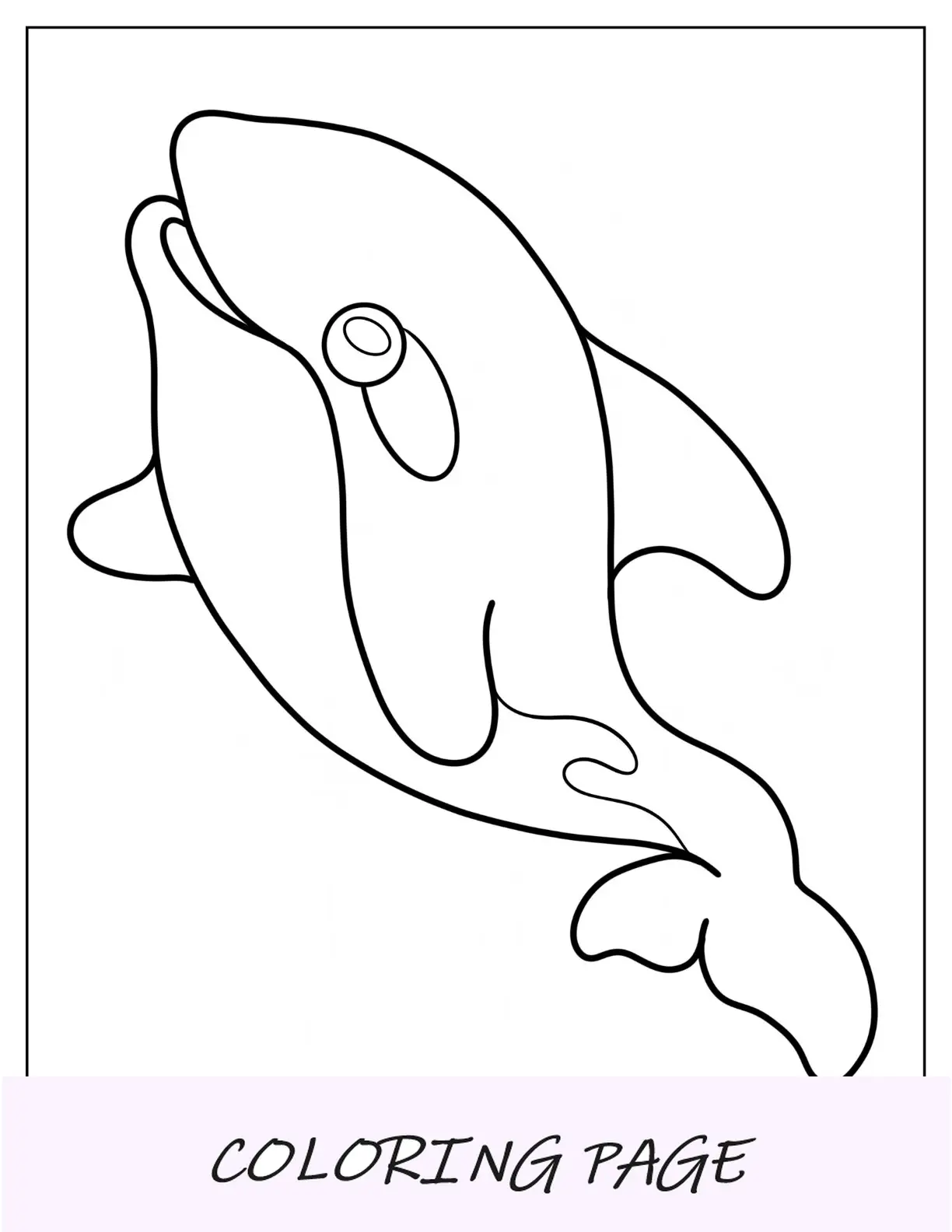 Página para colorir Kawaii Orca para crianças em idade pré-escolar
