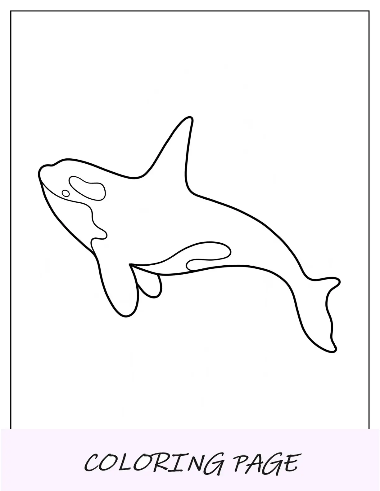 Página para colorir fácil de Orca para crianças