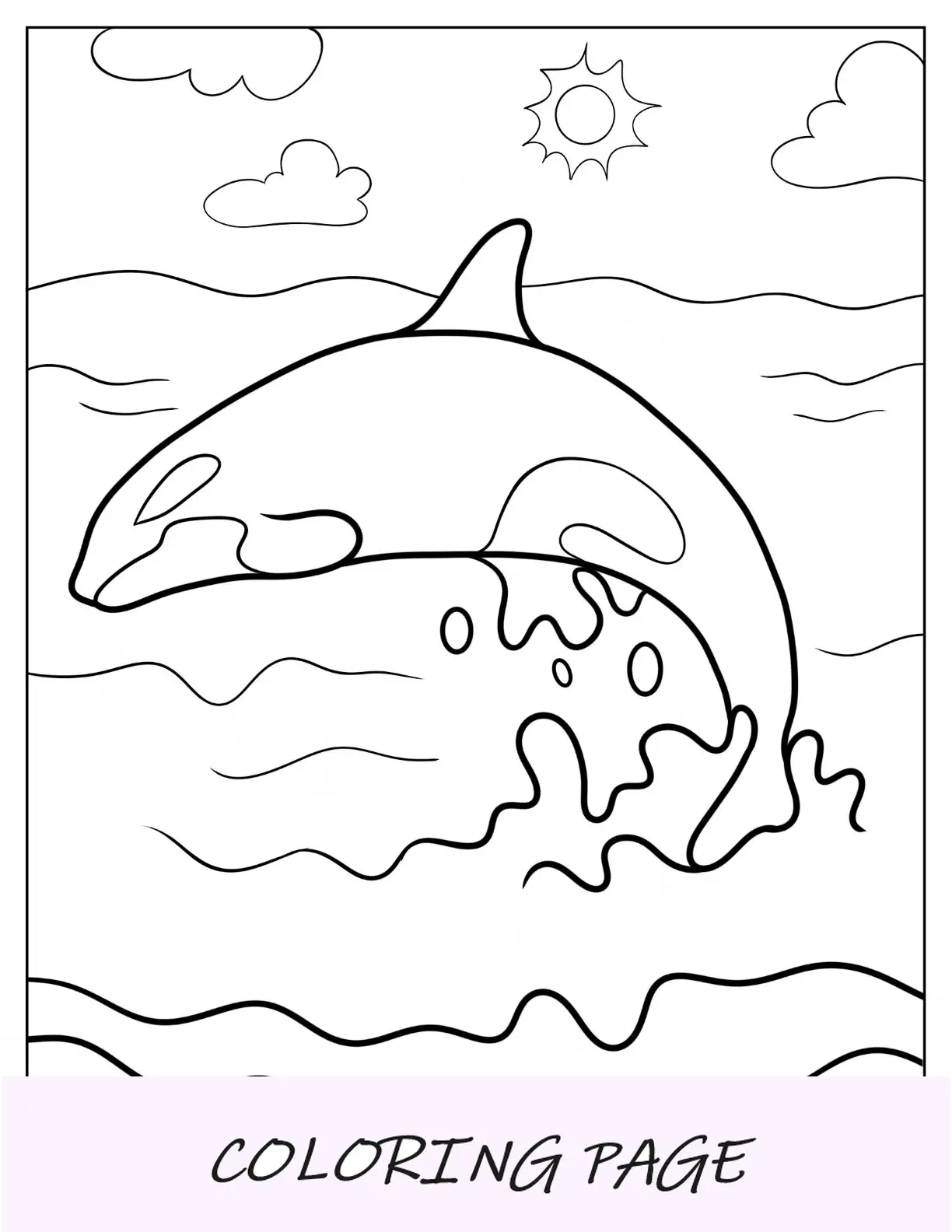 Página para colorir da Orca saltando da água
