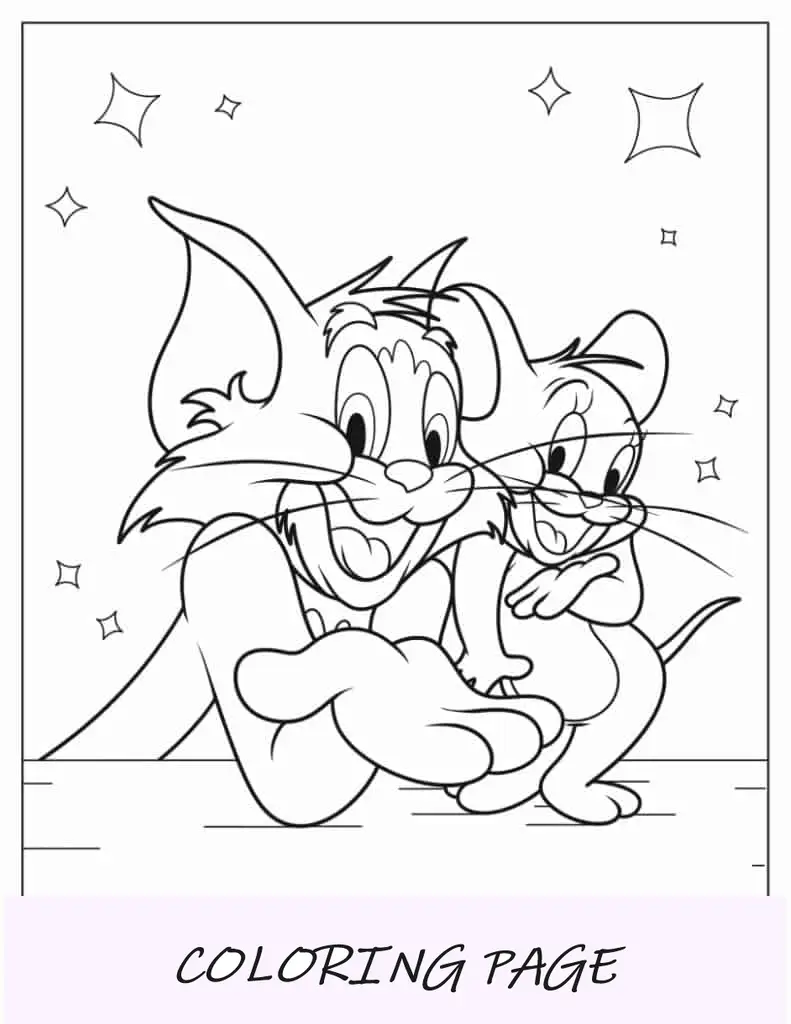 Tom e Jerry sorridentes para colorir para crianças
