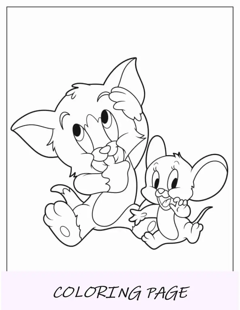Esboço Kawaii do bebê Tom e Jerry