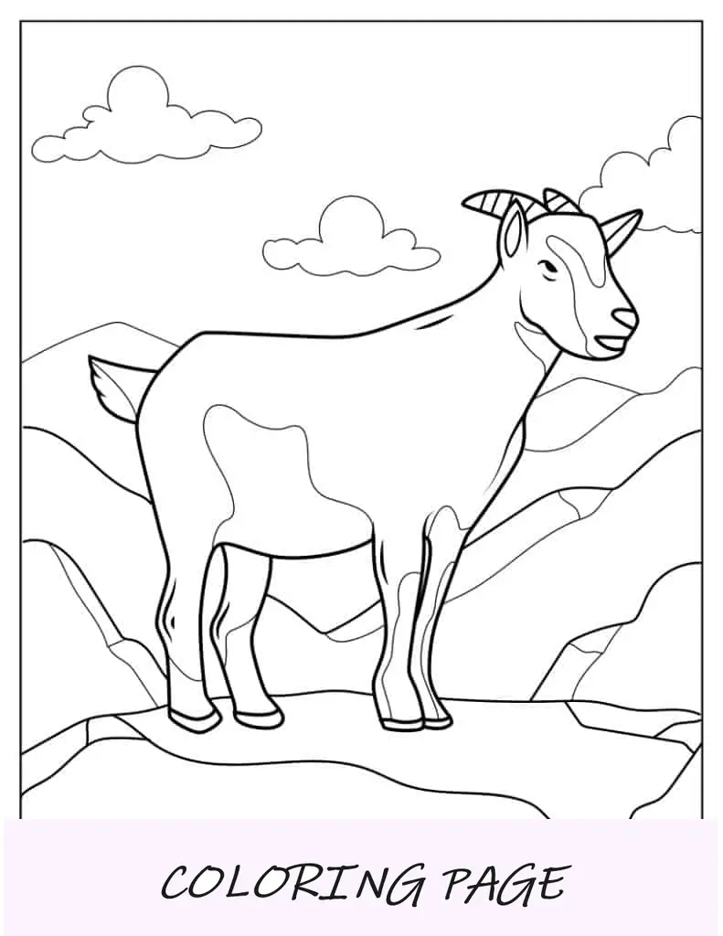 Página para colorear de cabra montés(1)