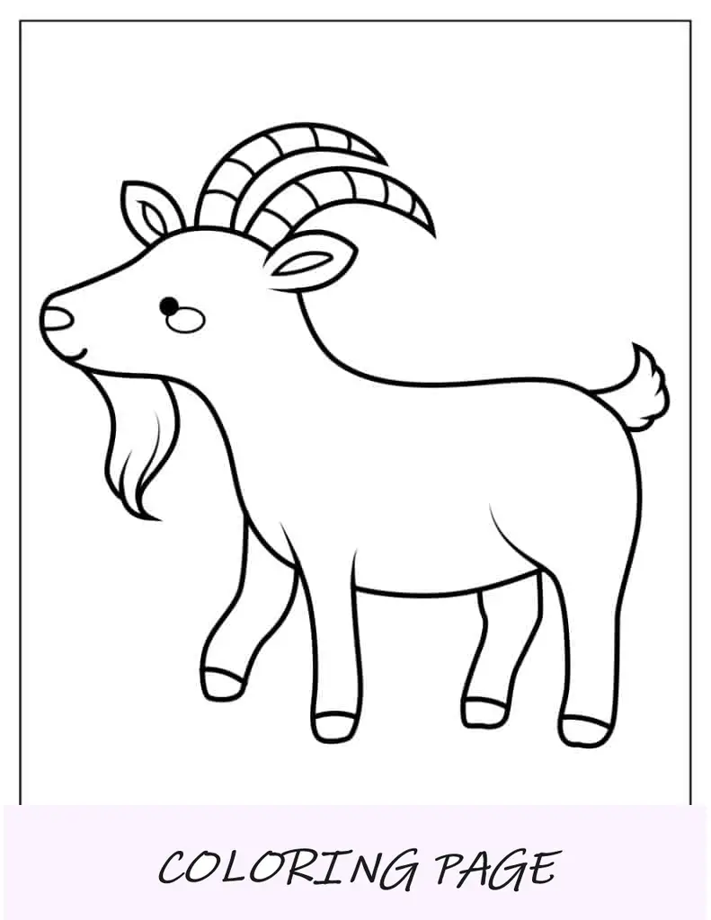 Contorno fácil de cabra para colorear