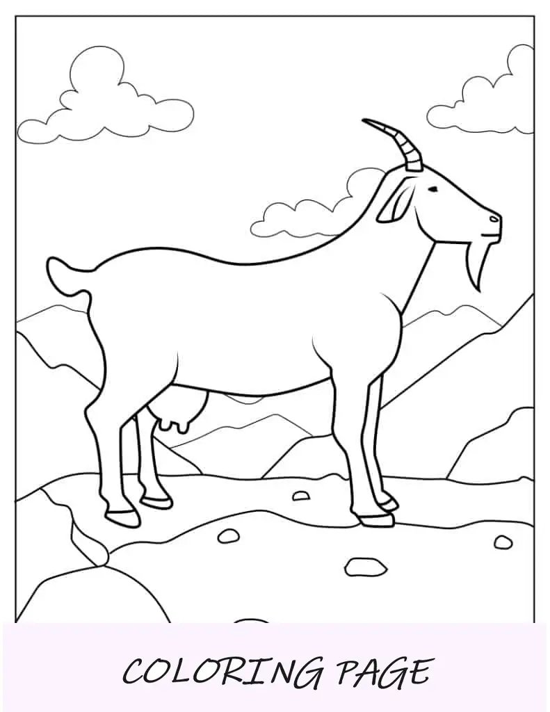 Cabra Con Cuernos Para Colorear