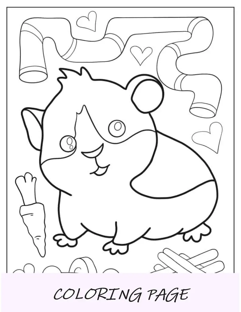 Hámster de dibujos animados de pie sobre cuatro patas
