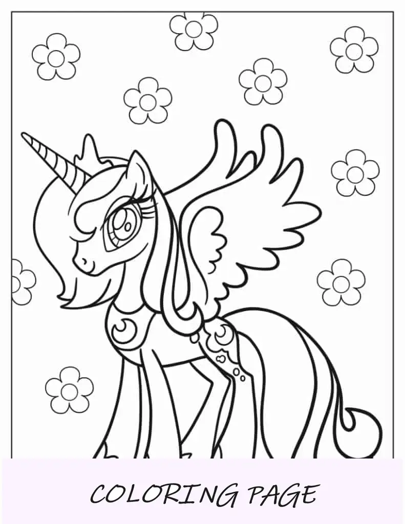 Contorno da Princesa Celestia para Colorir