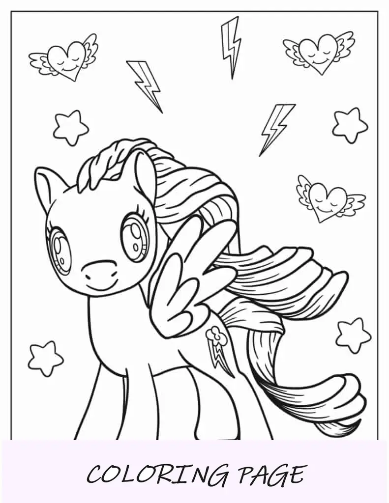Desenho animado Rainbow Dash para colorir