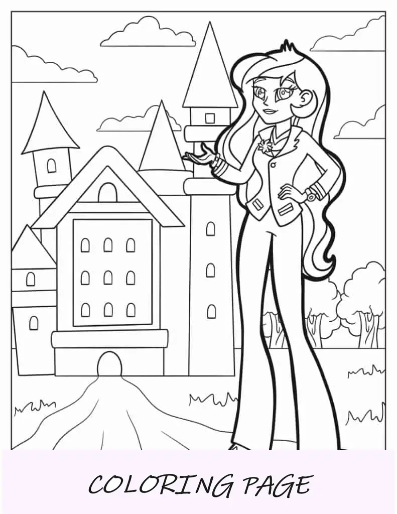 Folha para colorir de Equestria Girls Principal Celestria