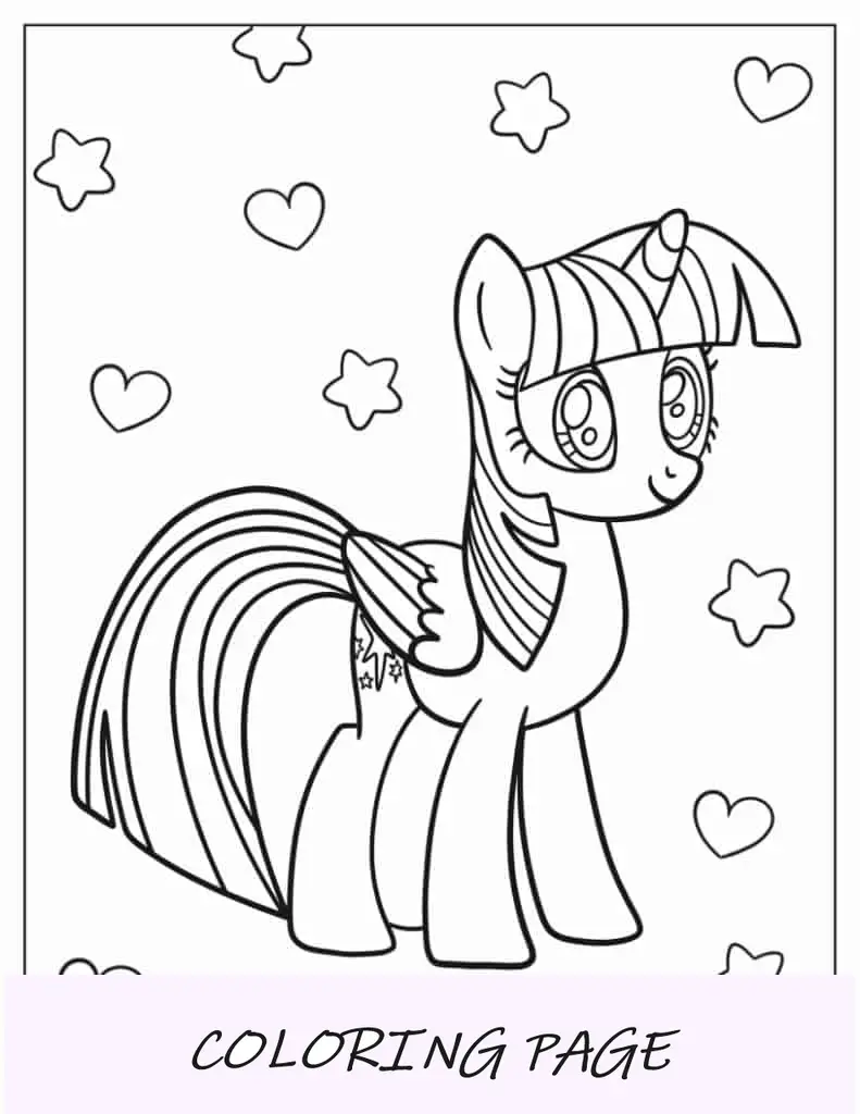 Página para colorir do contorno de Twilight Sparkle