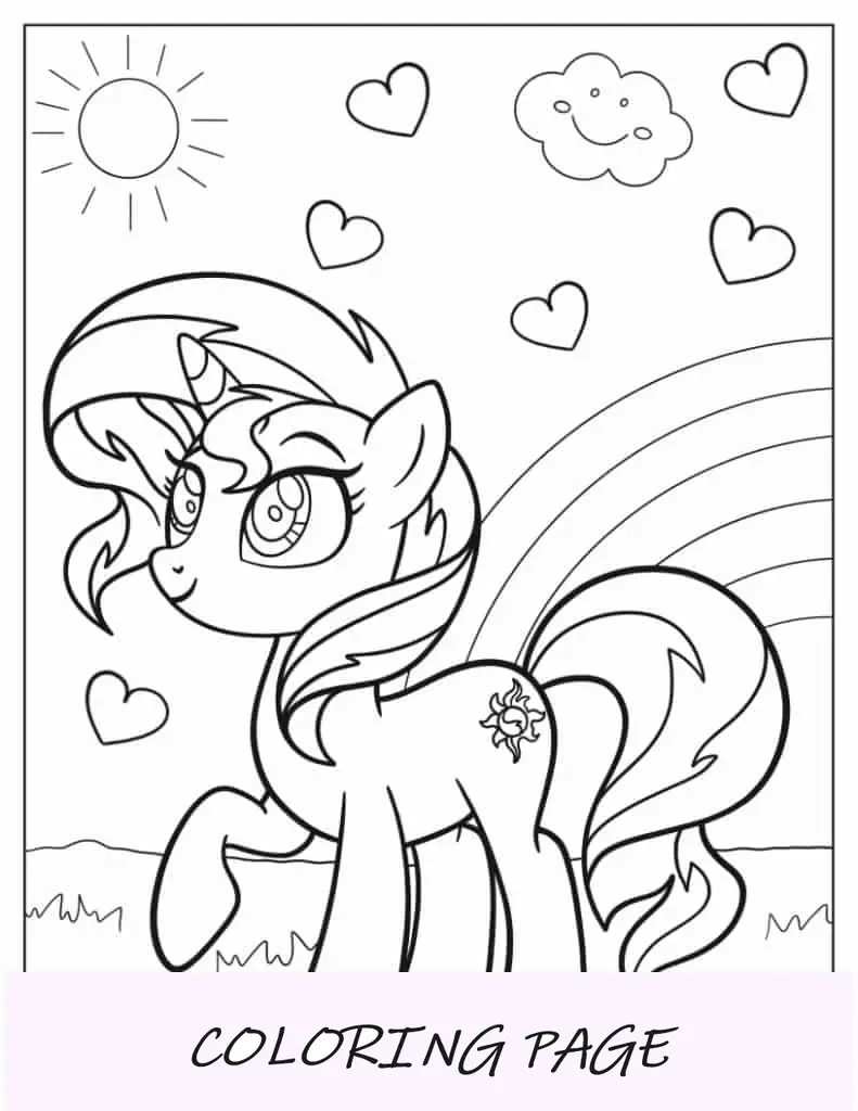Bebê Princesa Celestia com corações