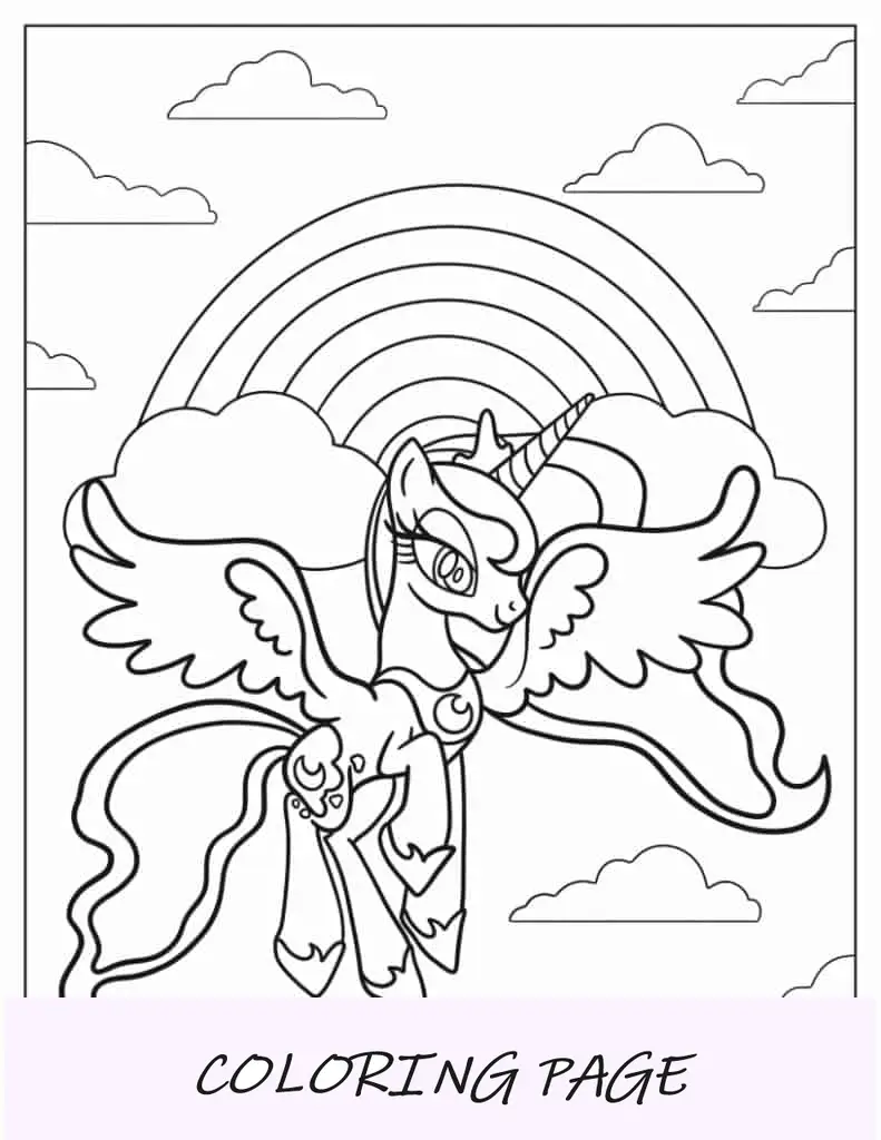 Princesa Celestia dos desenhos animados voando