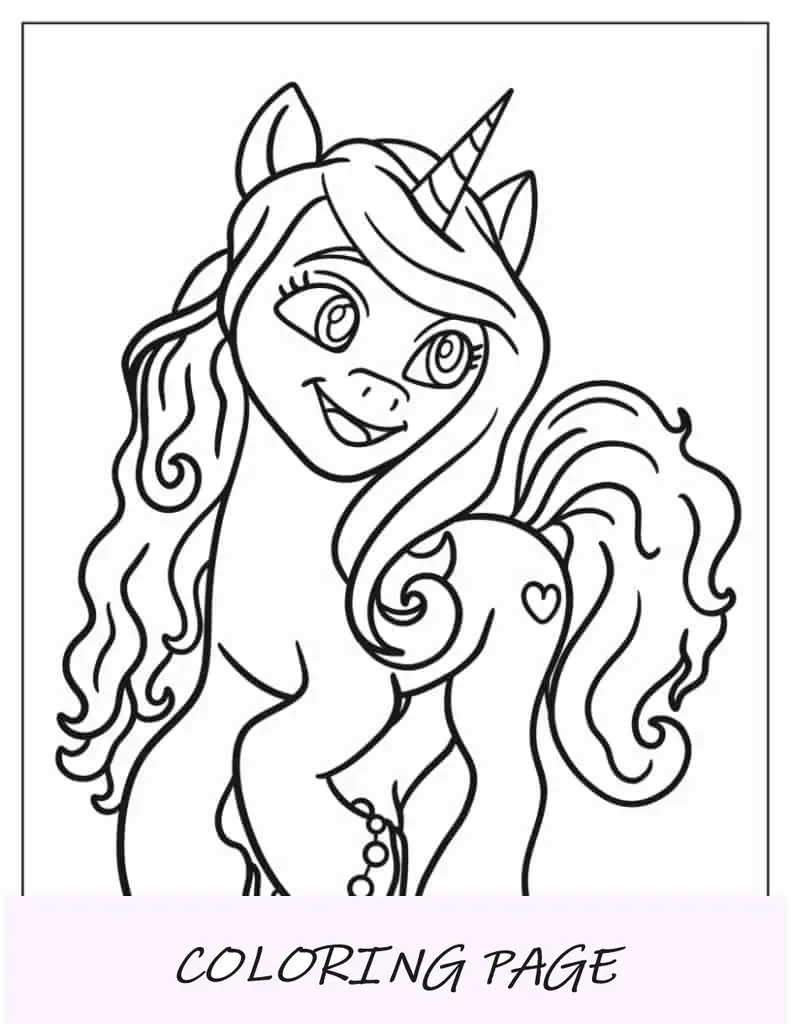 Página para colorir de Izzy Moonbow para crianças em idade pré-escolar