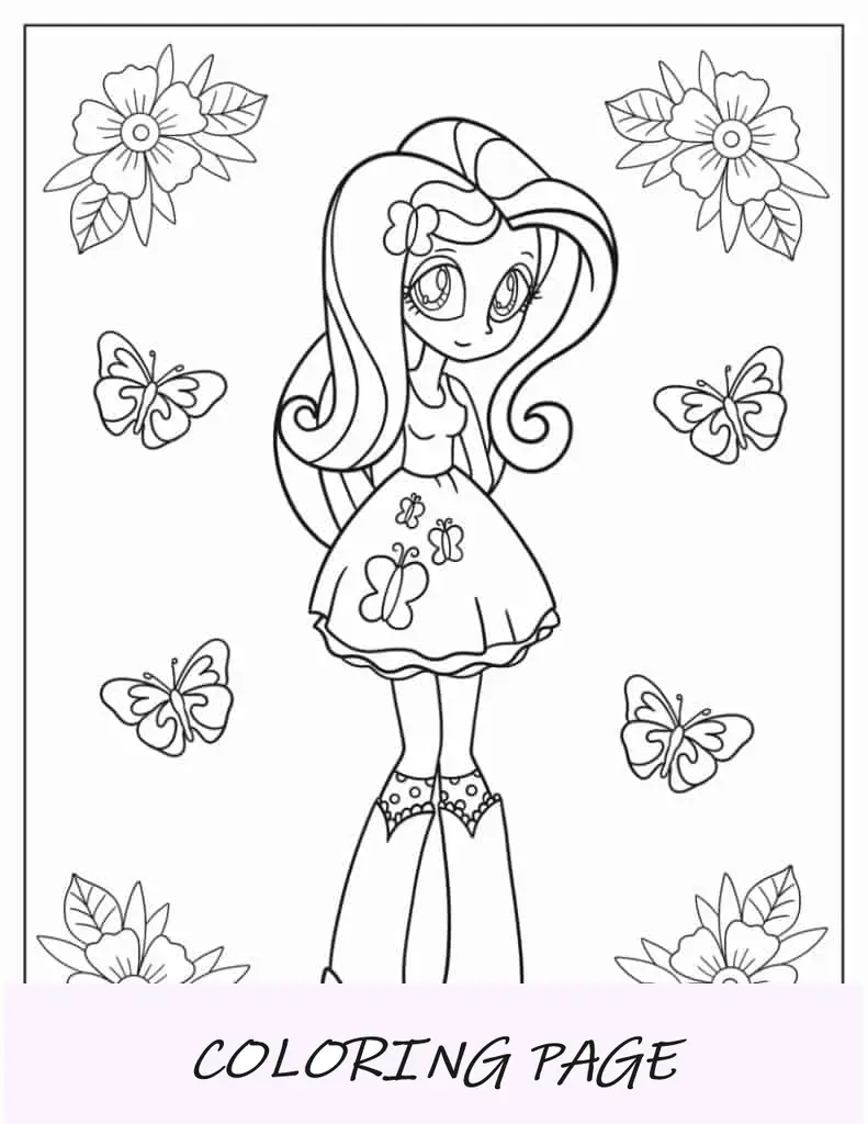 Lindas garotas Fluttershy Equestria para colorir