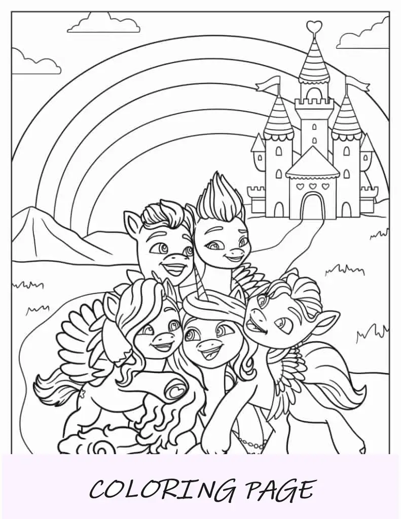 Página para colorir detalhada de My Little Pony, uma nova geração