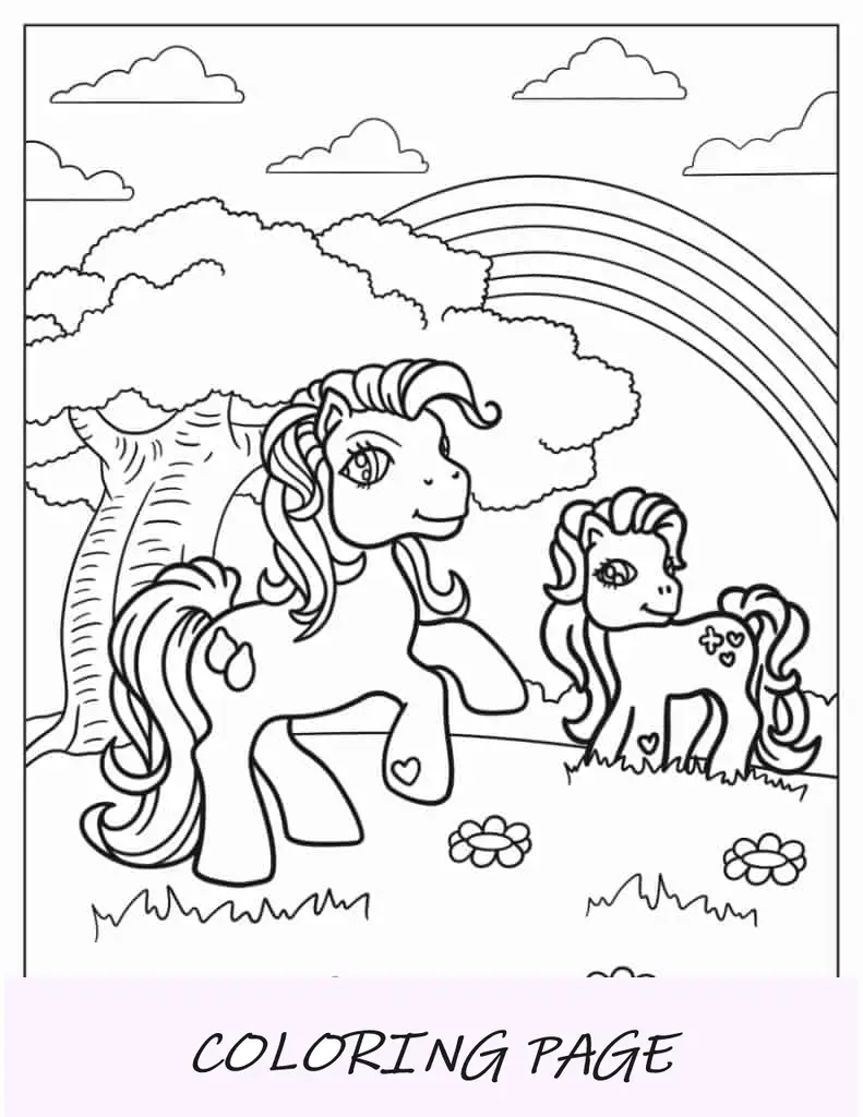Coloração retrô My Little Pony para crianças pequenas