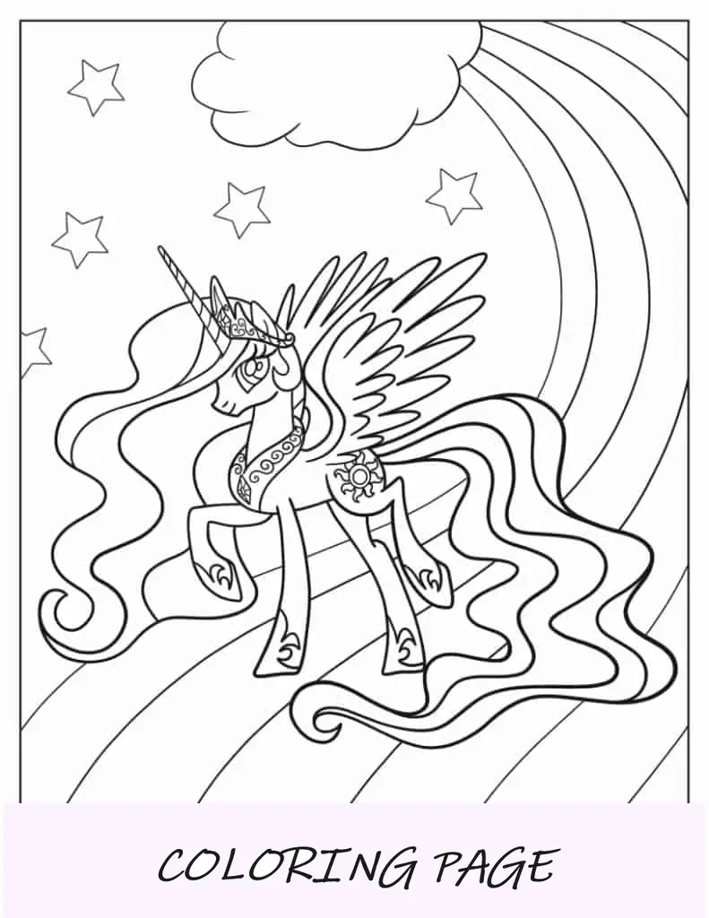 Princesa Celestia no arco-íris