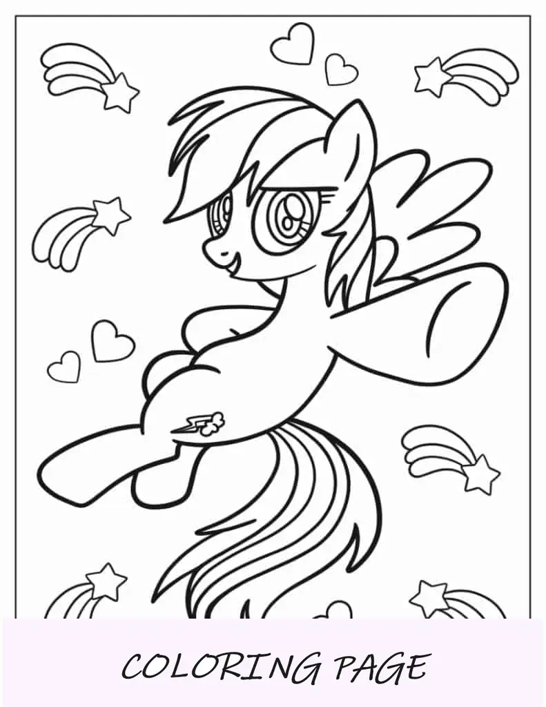 Kawaii Rainbow Dash para colorir