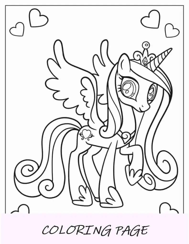 Princesa Celestia para colorir para crianças em idade pré-escolar