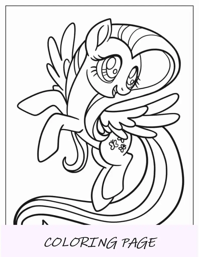 Contorno simples de Fluttershy para colorir