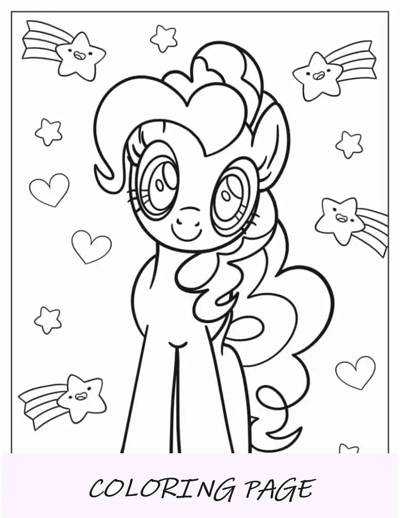 Pônei Fluttershy fácil com corações e estrelas