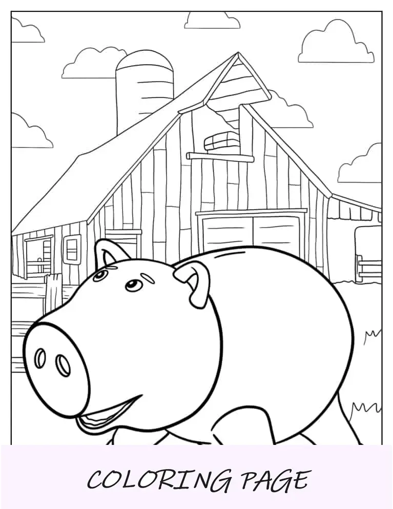 Hamm, o porco, de Toy Story à cor