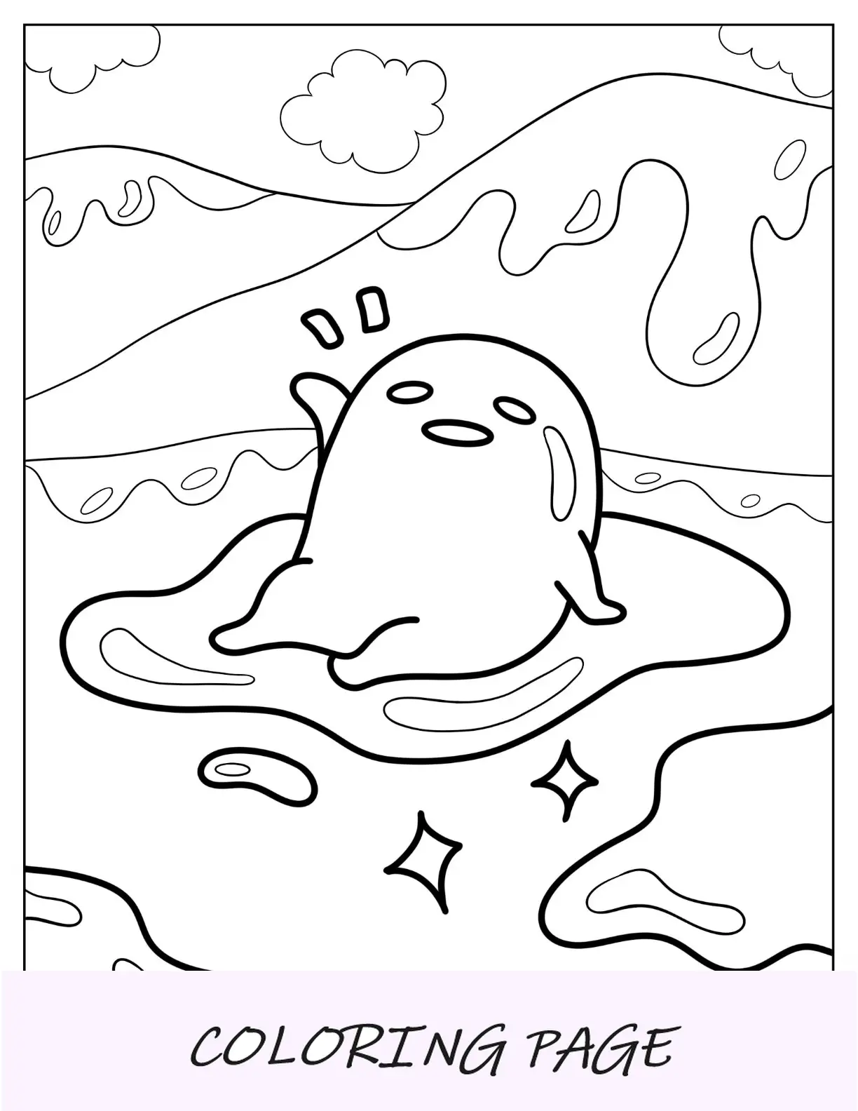 Sanrio Disegni da colorare di Gudetama vuole dormire