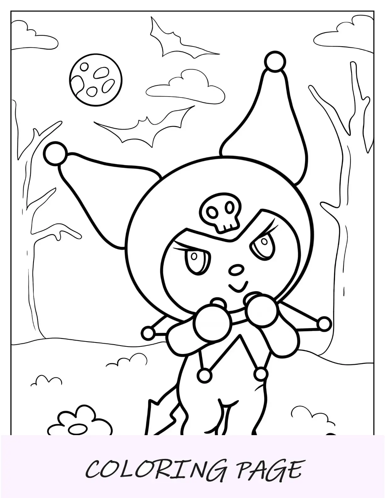 Sanrio Disegni Da Colorare Di Kuromi Con Il Sorriso Malvagio