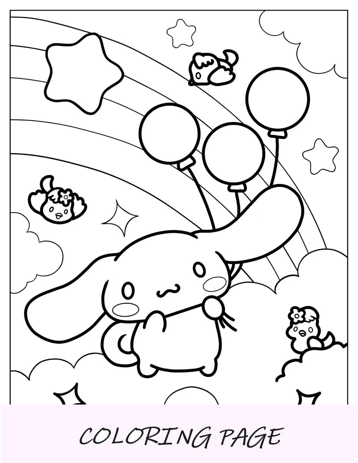 Sanrio Disegni Da Colorare Di Cinnamoroll Con Palloncini Tra Le Nuvole