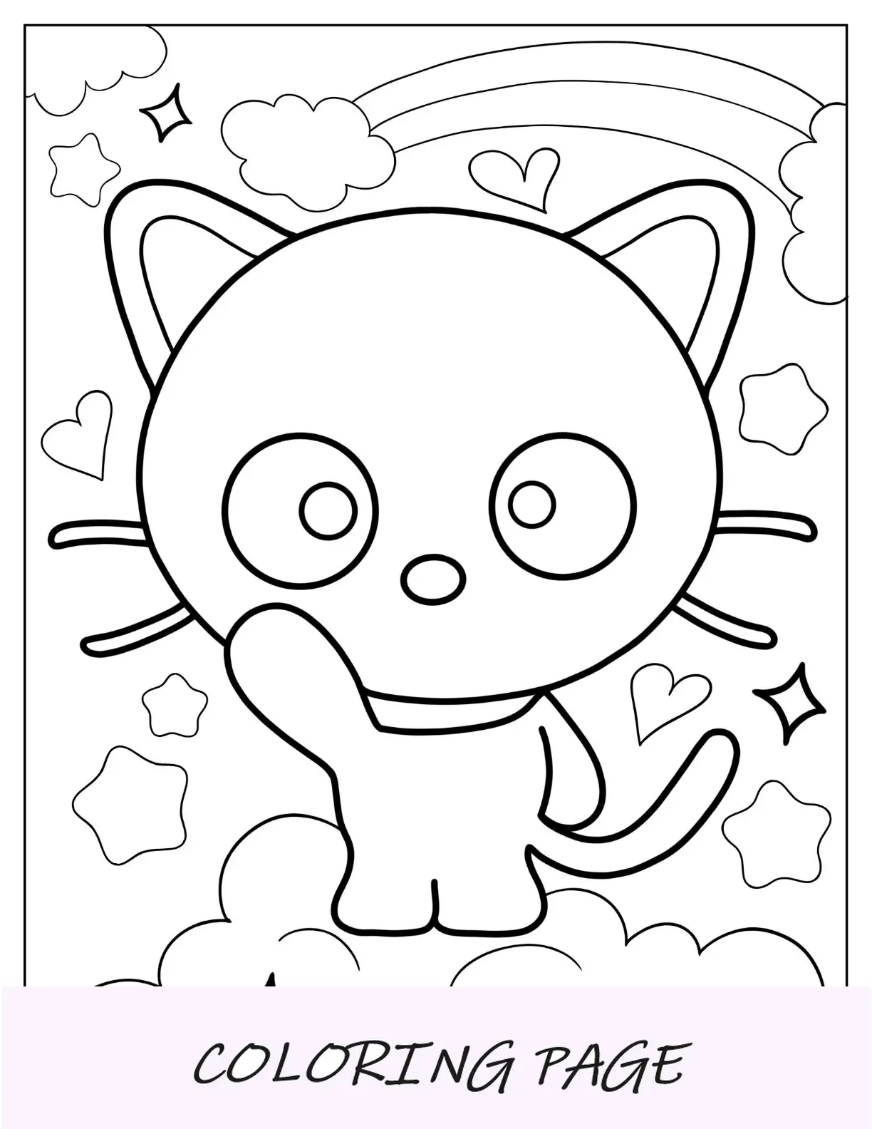 Disegni da colorare Sanrio di Chococat che saluta per bambini