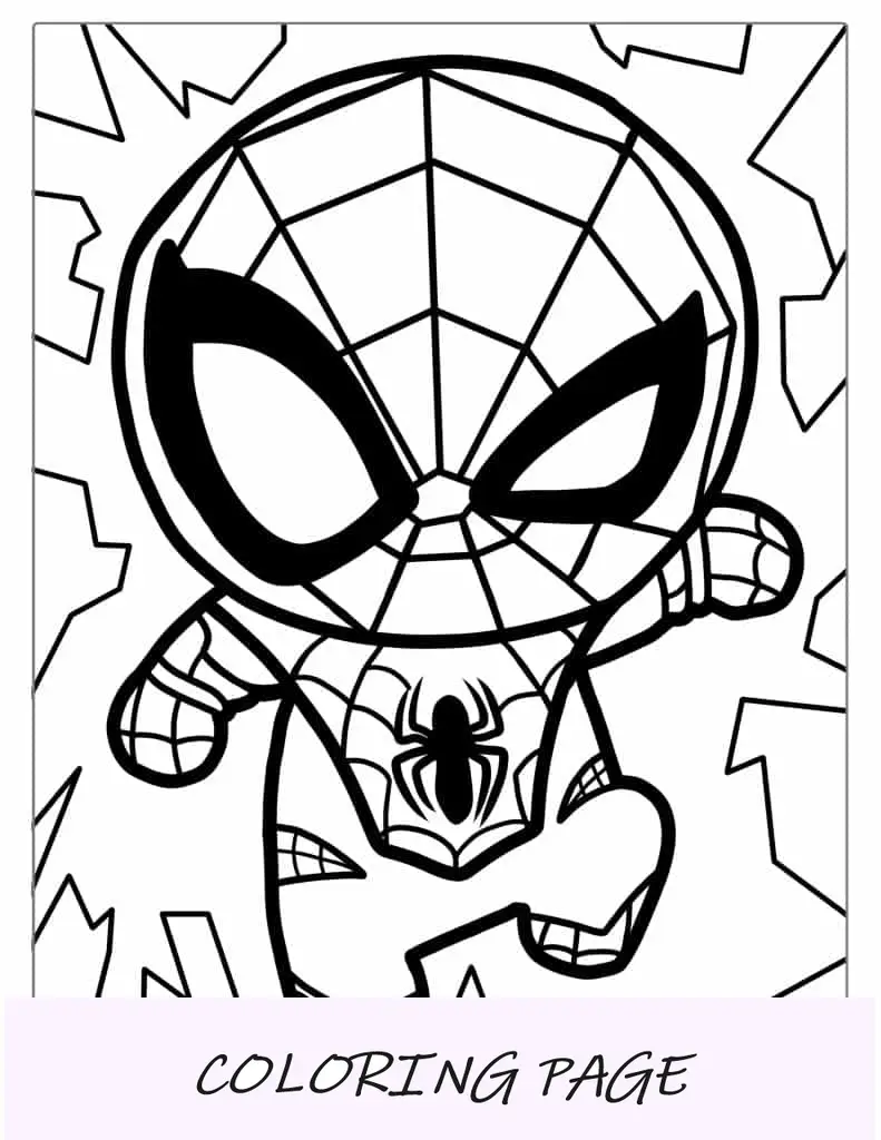 Facile da colorare di Spider-Man per bambini