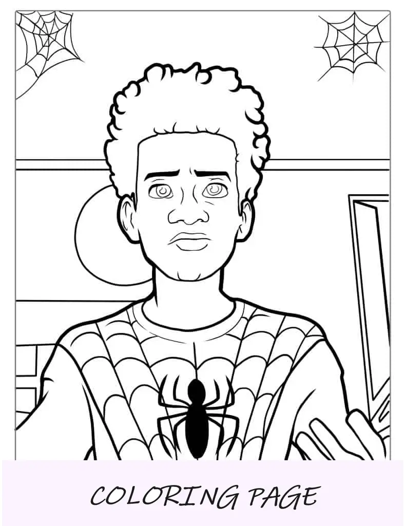Pagina da colorare Kawaii Tom Holland Spider-Man per bambini