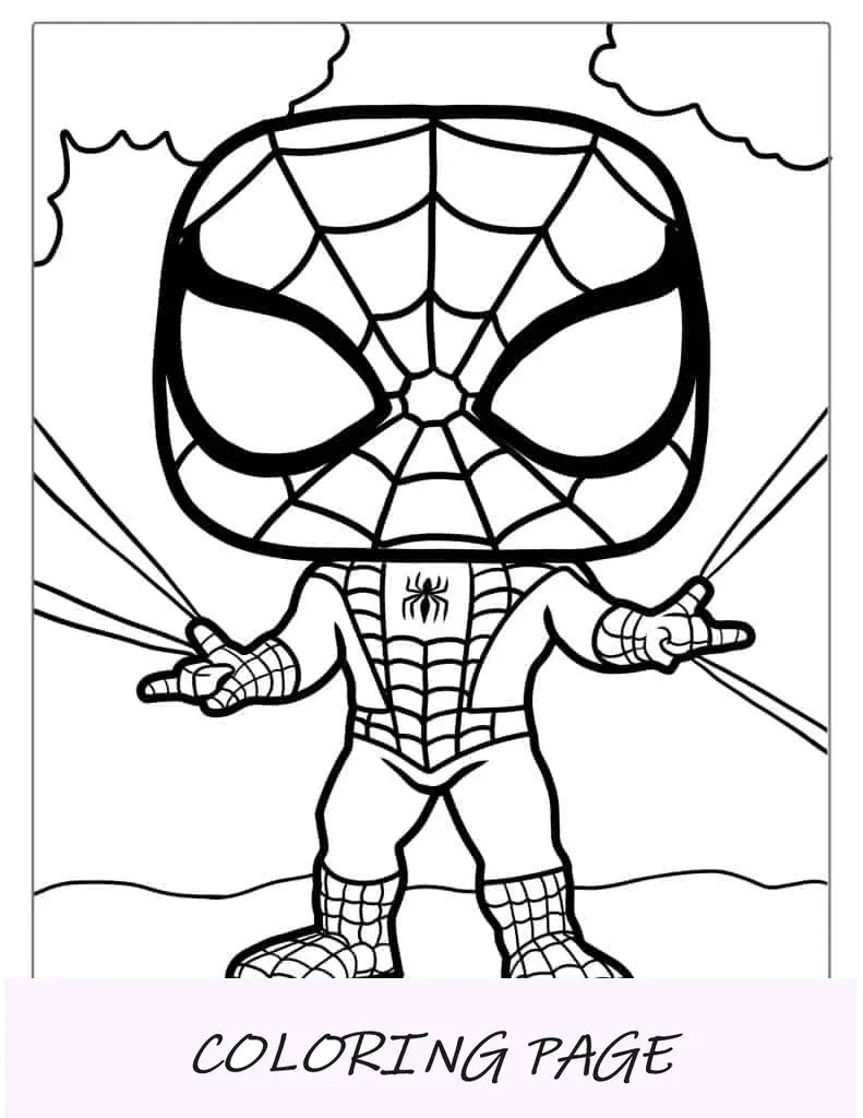 Foglio da colorare meme di puntamento di Spider-Man