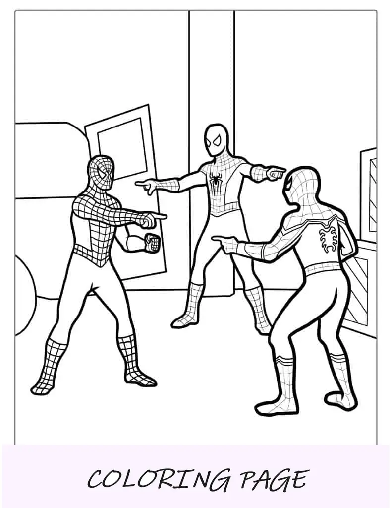 Pagina da colorare di Spider-Man in scala del grattacielo
