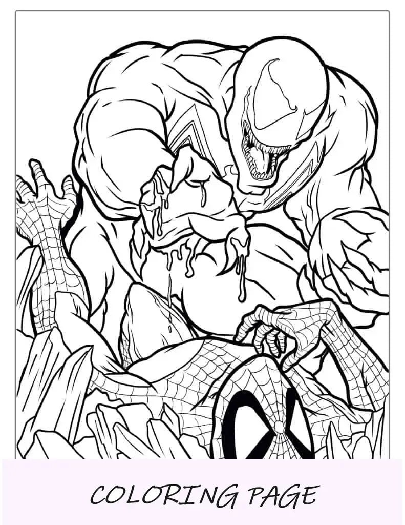 Facile foglio da colorare di Spider-Man per bambini