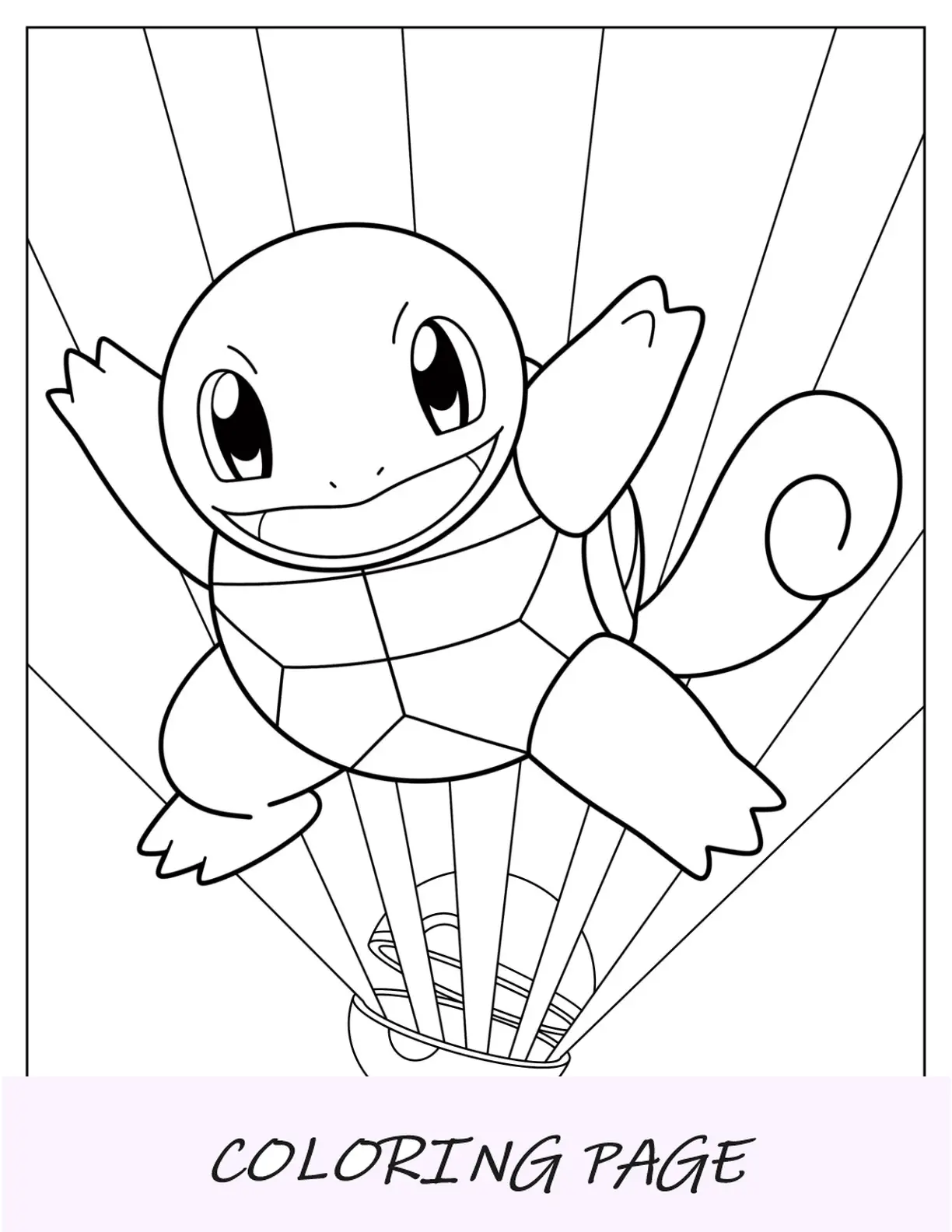 Squirtle Pagina da colorare di uscire da Pokeball