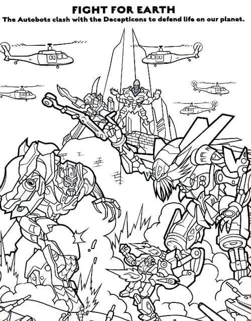 Transformers Coloring Book Page