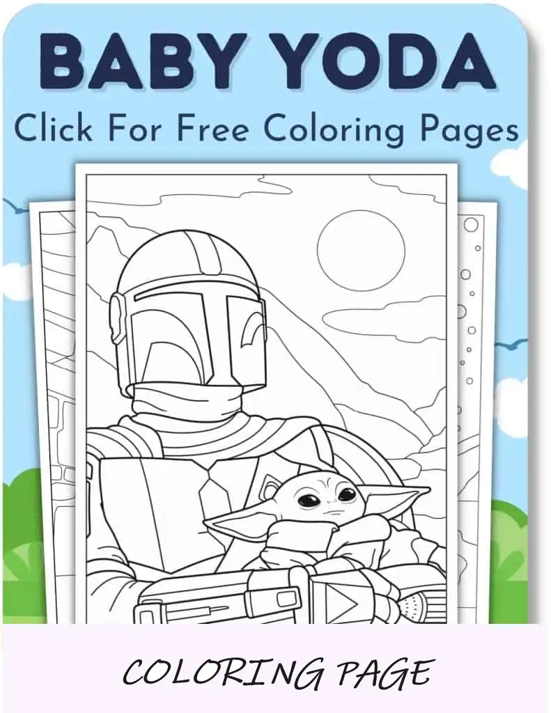 Desenhos para colorir do bebê Yoda