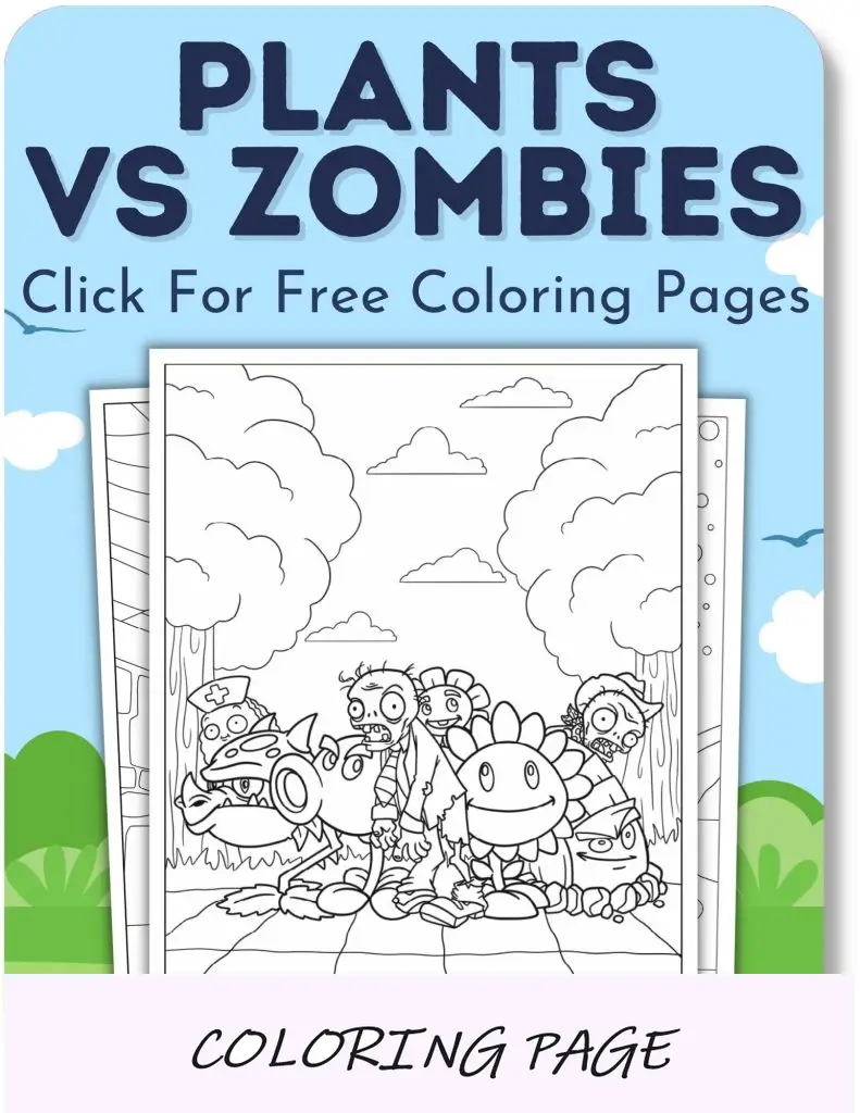 Desenhos para colorir de plantas vs zumbis