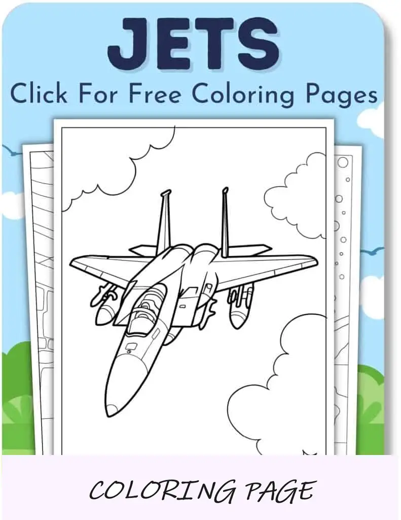 Desenhos para colorir de jatos